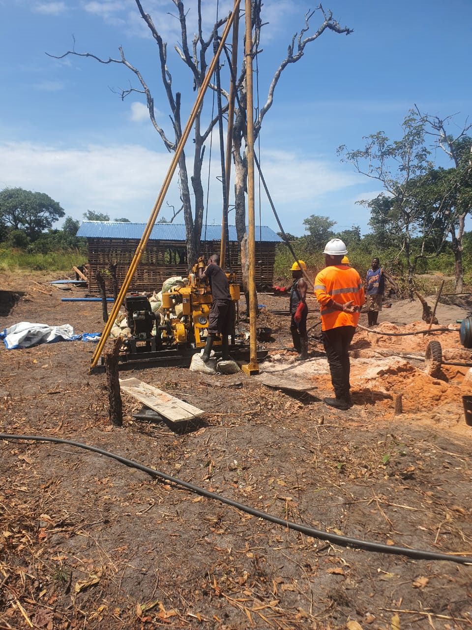 Drilling rig at work on a GEERS borehole site