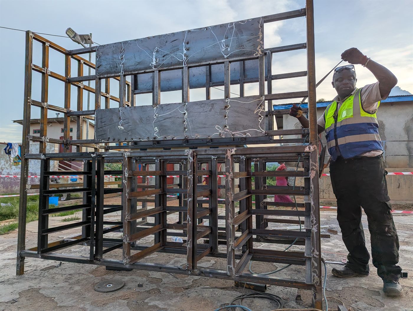 Reinforcement and formwork prepared by GEERS teams